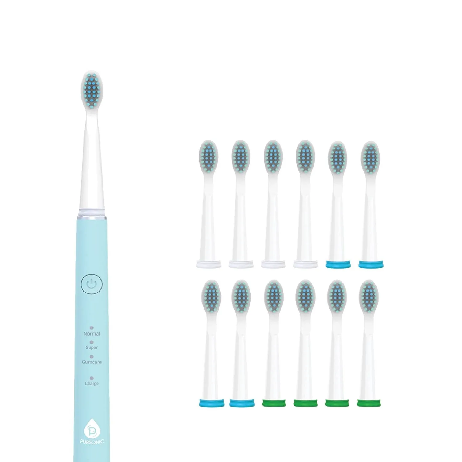 USB Rechargeable Sonic toothbrush with 12 Brush Heads