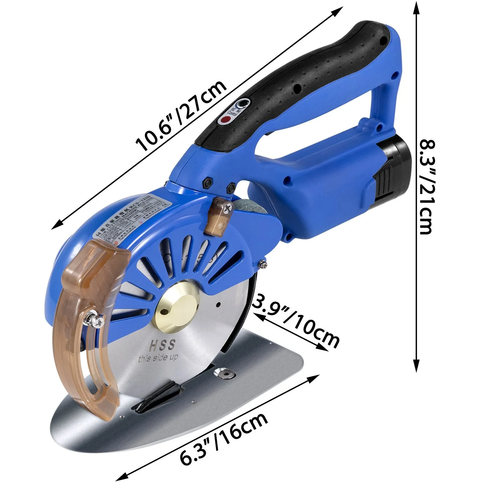 Vevor 4.92" Wireless Electric Rotary Fabric Cutter 1.53" Cutting Height Adjustable Speed New