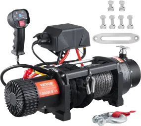 Vevor Electric Winch 10,000 lbs Capacity 7/20" x 85' Nylon Rope Wireless Remote Hawse Fairlead 12V New