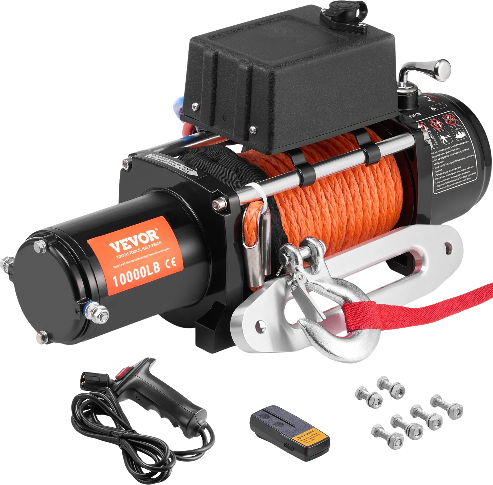 Vevor Electric Winch 10,000 Lbs Truck 7/20" x 65' Synthetic Rope Waterproof Wireless or Wired Remote Control New