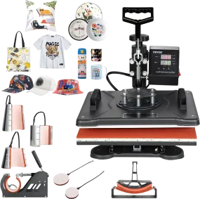 Vevor Heat Press 8-in-1 Machine 12" x 15" Digital Heat Transfer for T-Shirt Mug Hat Plate New