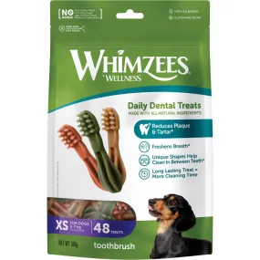 Whimzees Toothbrush Extra Small Grain-Free Dental Dog Treats 48pcs