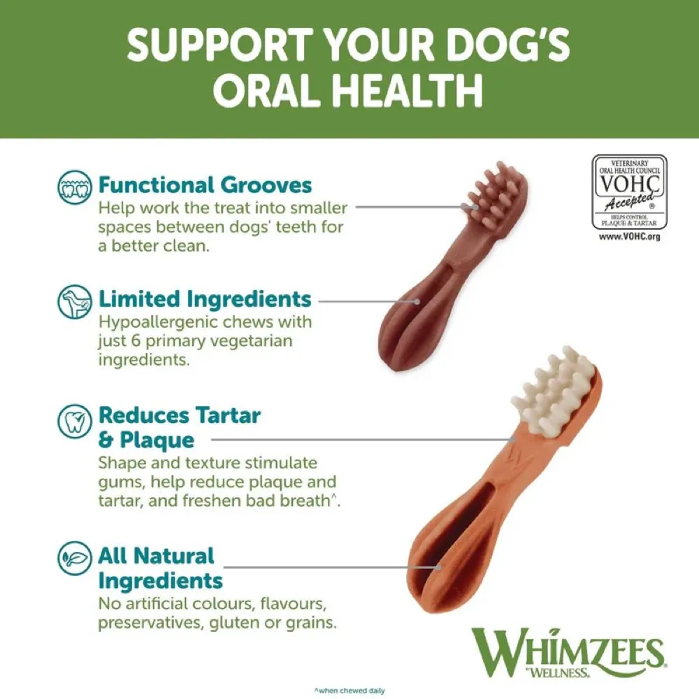 Whimzees Toothbrush Medium Grain-Free Dental Dog Treats