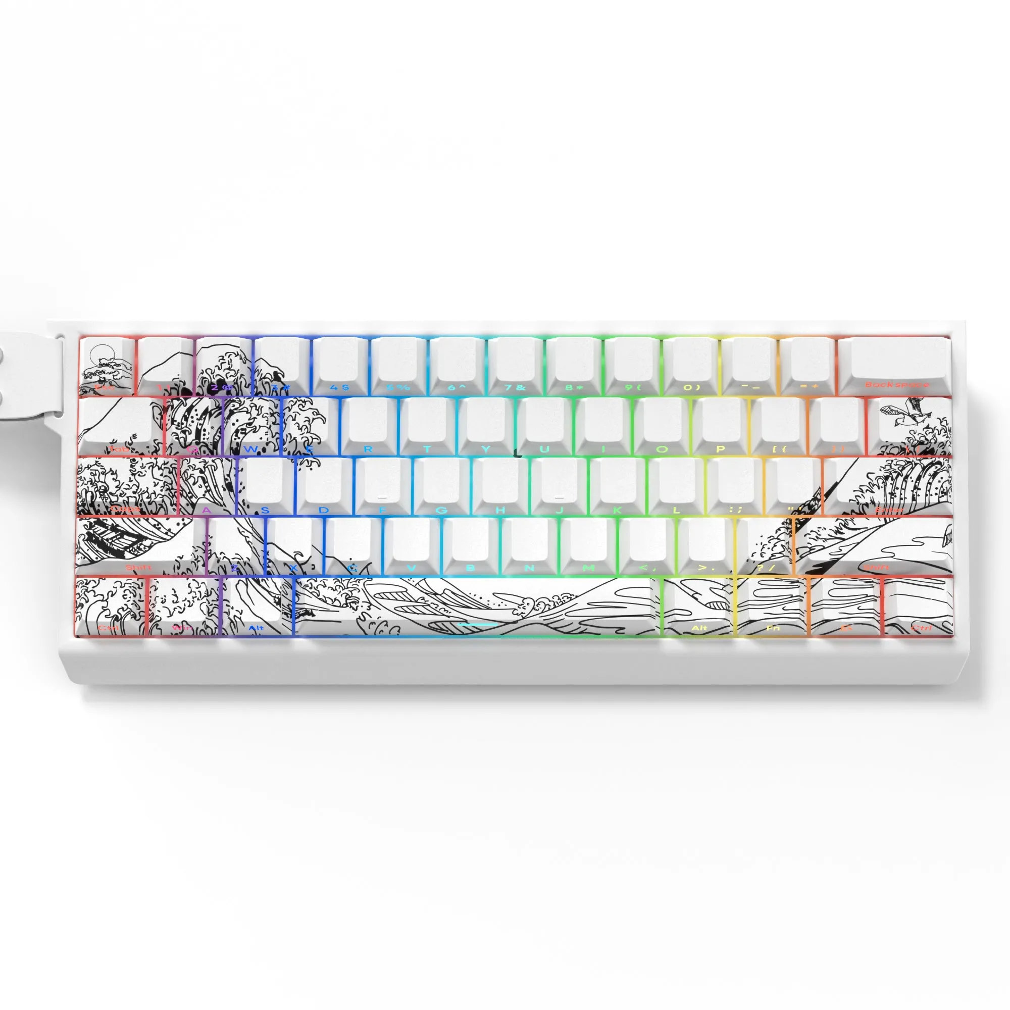 Womier Kanagawa Outline Cherry Profile Side-Printed Keycap (129-Key)