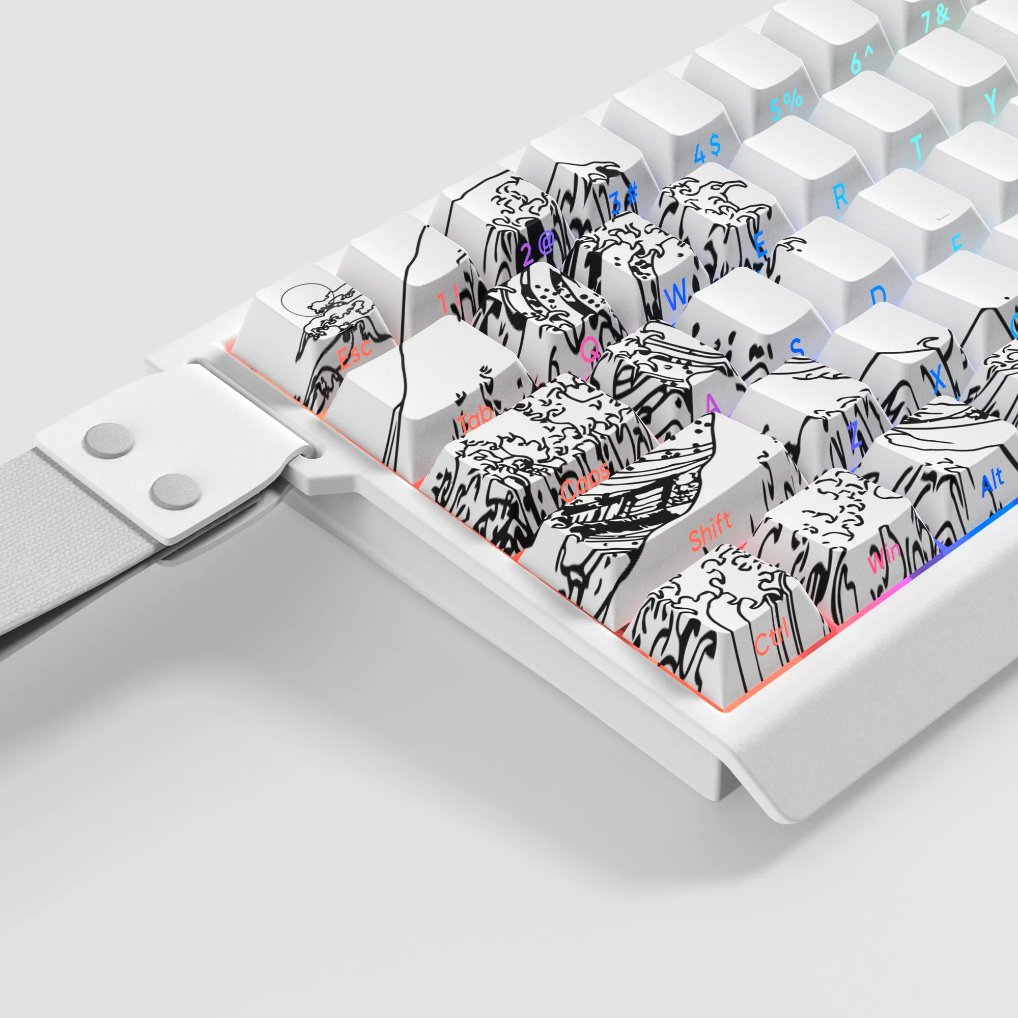 Womier Kanagawa Outline Cherry Profile Side-Printed Keycap (129-Key)