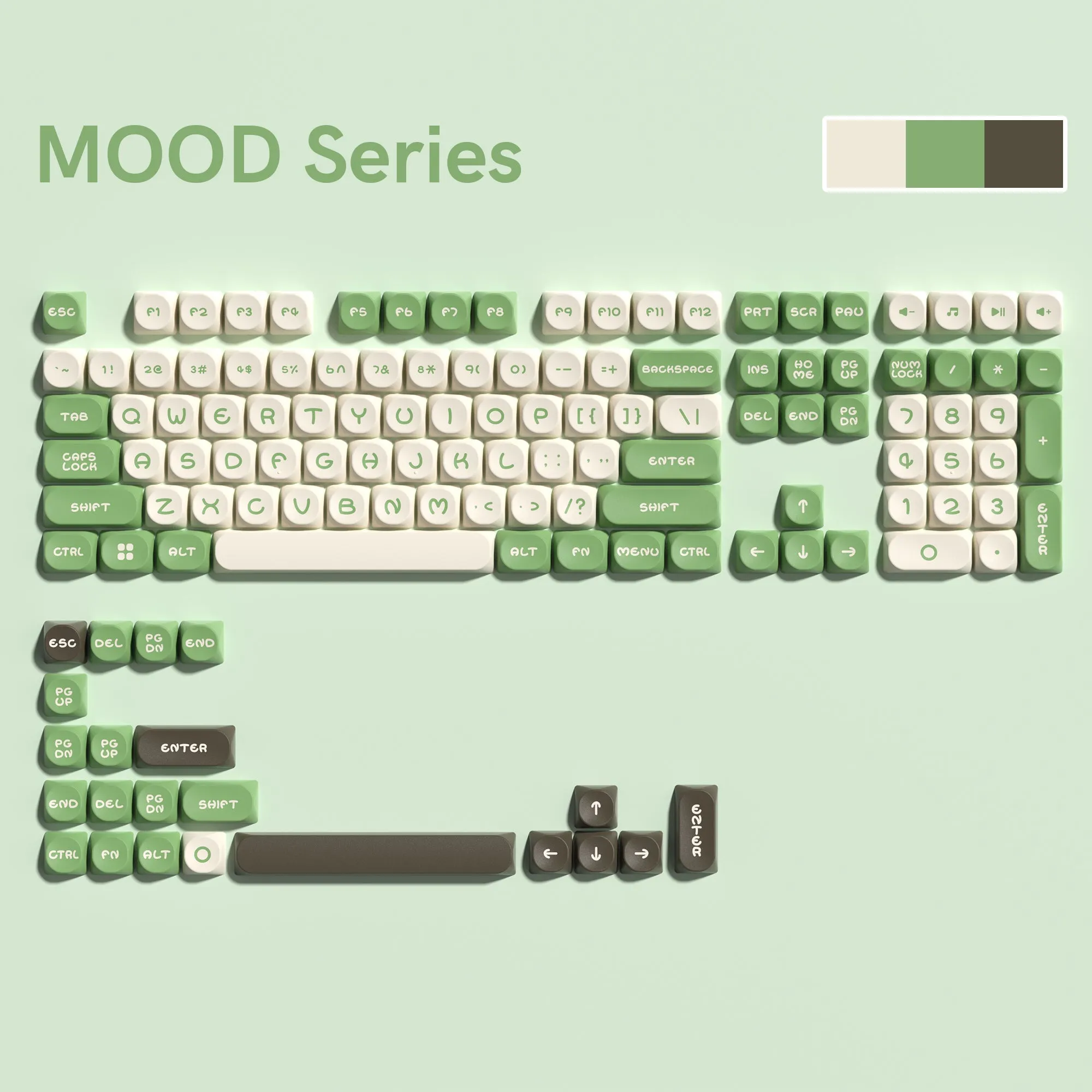 Womier MOOD Series 127-Key MOA Profile Double-Shot PBT Keycap Set (5 Colors)