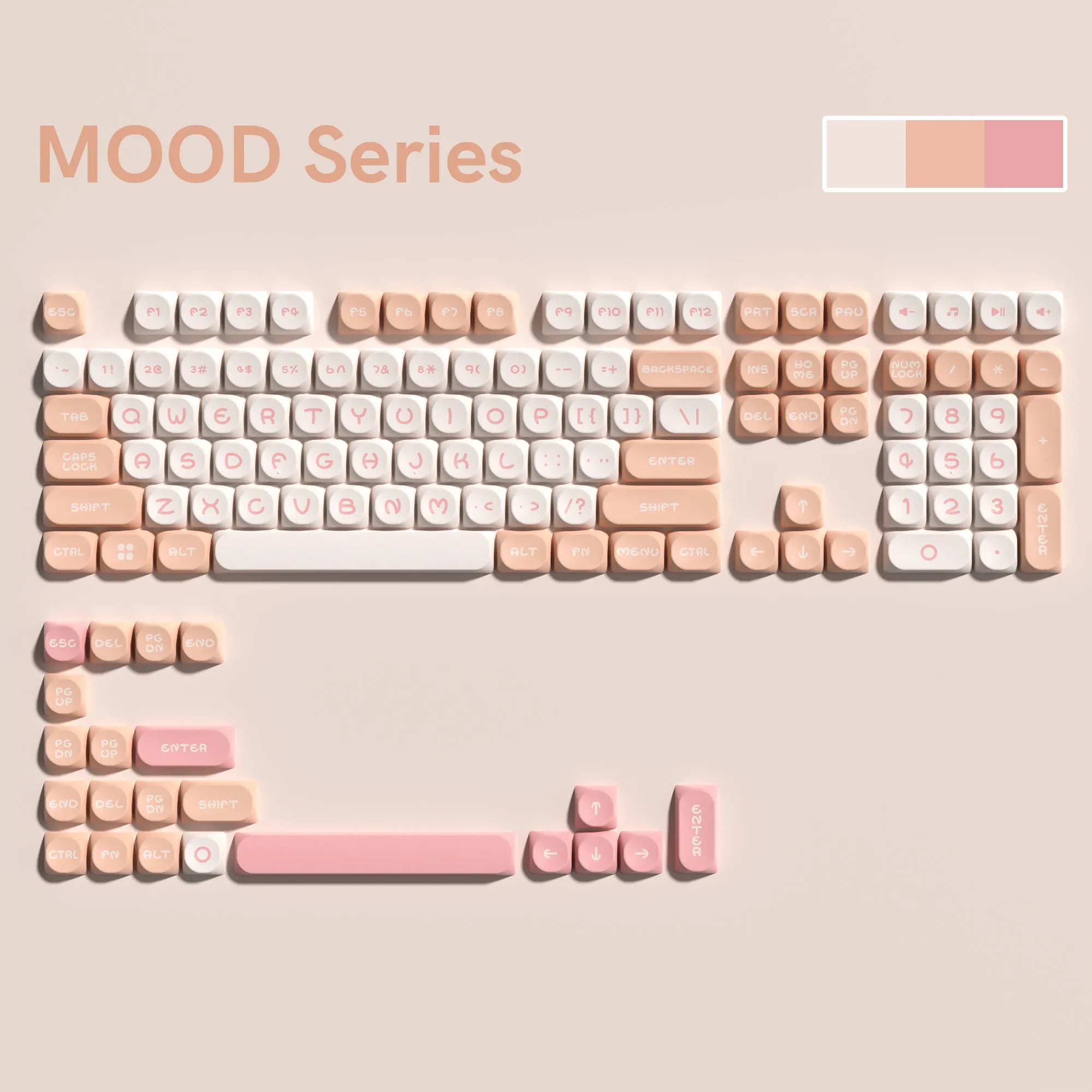 Womier MOOD Series 127-Key MOA Profile Double-Shot PBT Keycap Set (5 Colors)