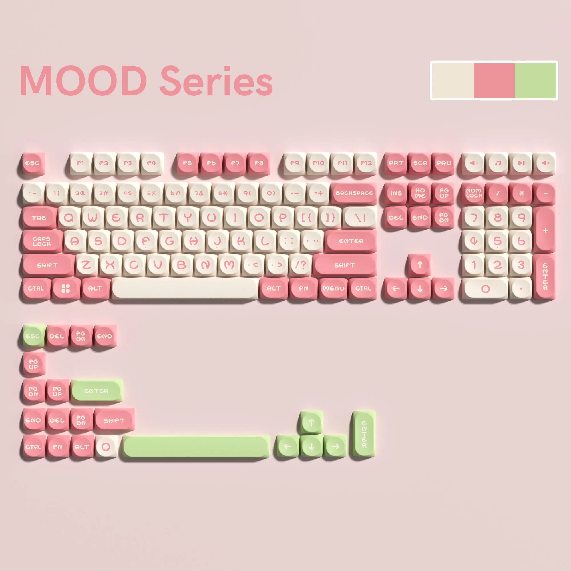 Womier MOOD Series 127-Key MOA Profile Double-Shot PBT Keycap Set (5 Colors)