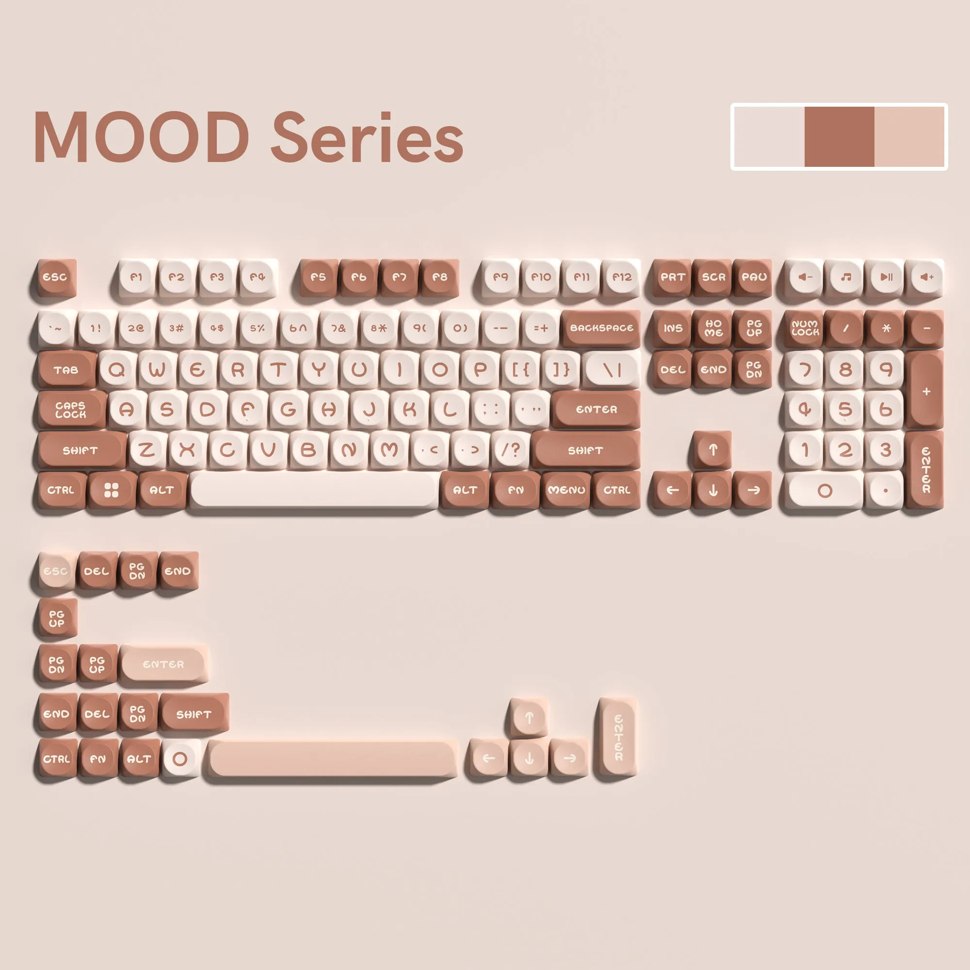 Womier MOOD Series 127-Key MOA Profile Double-Shot PBT Keycap Set (5 Colors)