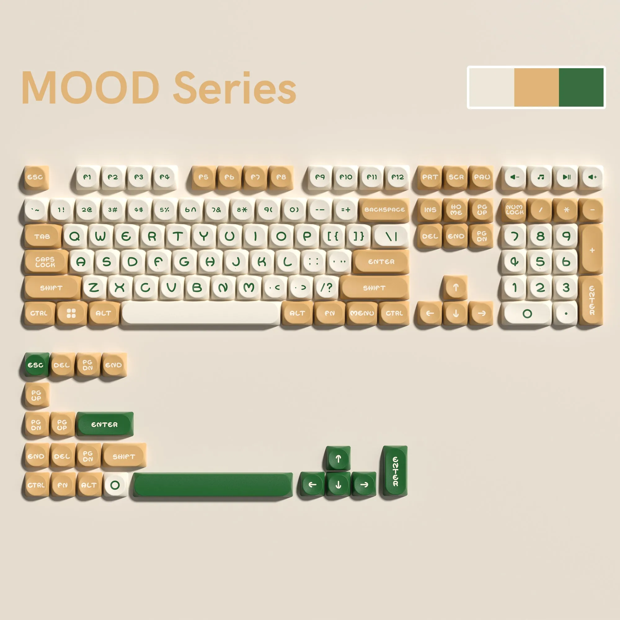 Womier MOOD Series 127-Key MOA Profile Double-Shot PBT Keycap Set (5 Colors)