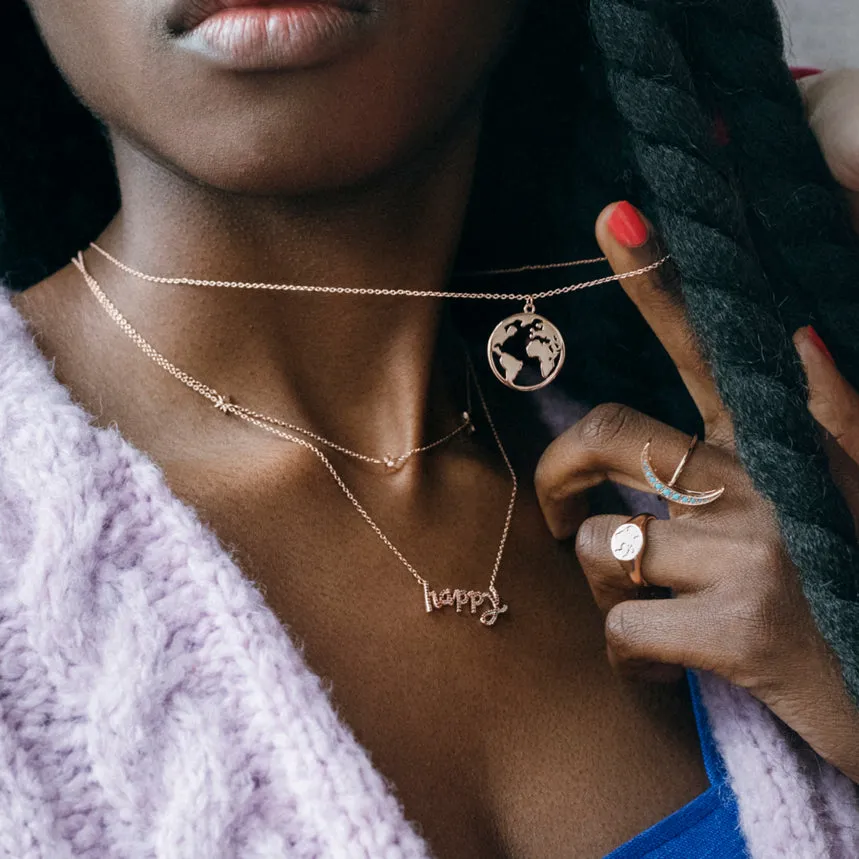 World Map Coin Necklace