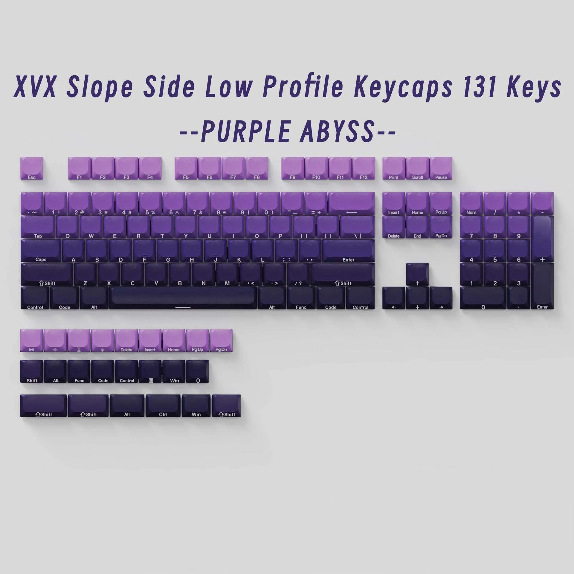 XVX Slope Low Profile Side-Printed Keycaps 131 Keys (6 Colors)