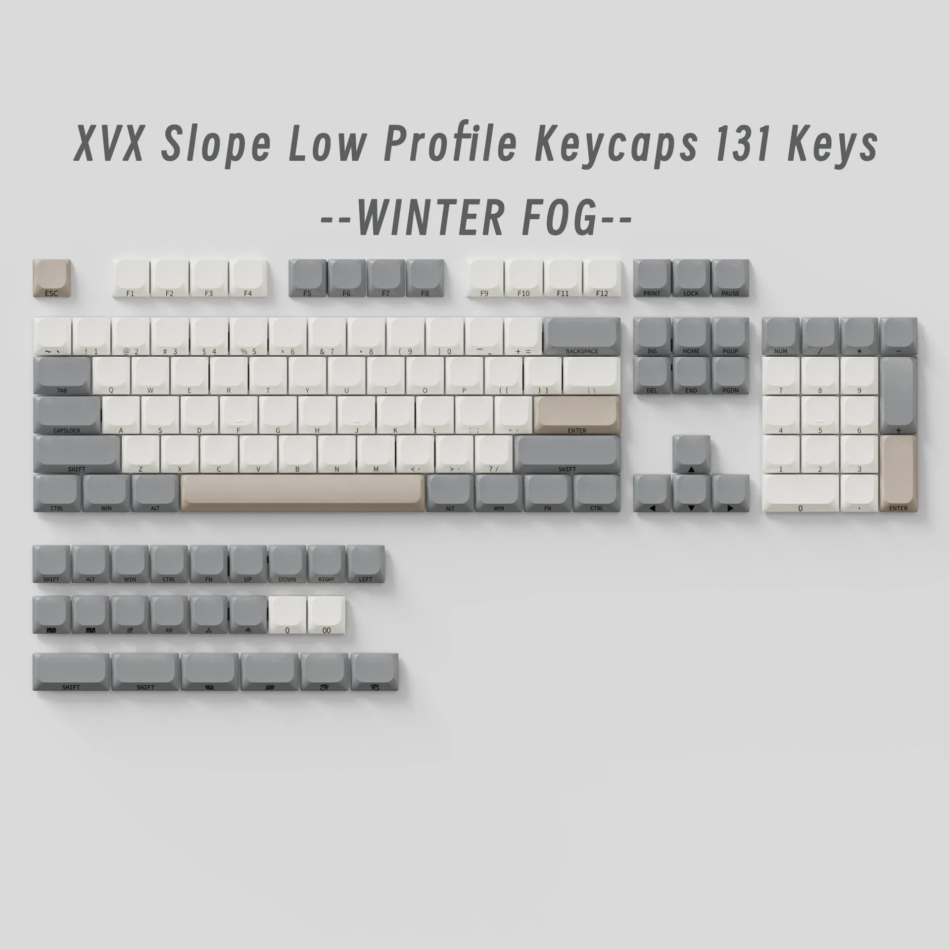 XVX Slope Low Profile Side-Printed Keycaps 131 Keys (6 Colors)