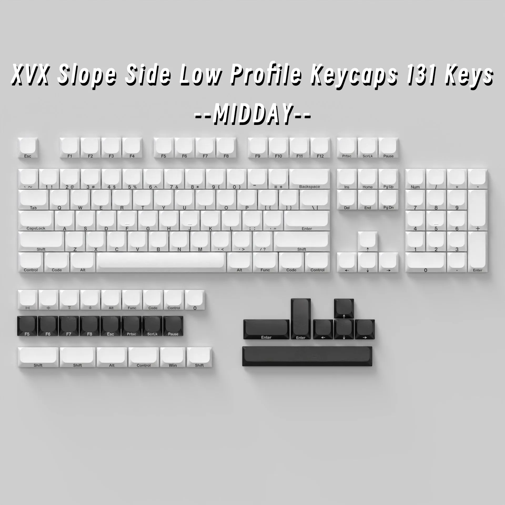 XVX Slope Low Profile Side-Printed Keycaps 131 Keys (6 Colors)