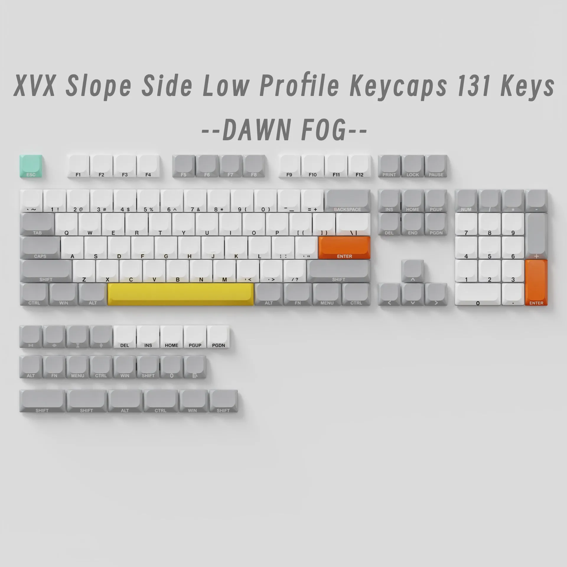 XVX Slope Low Profile Side-Printed Keycaps 131 Keys (6 Colors)